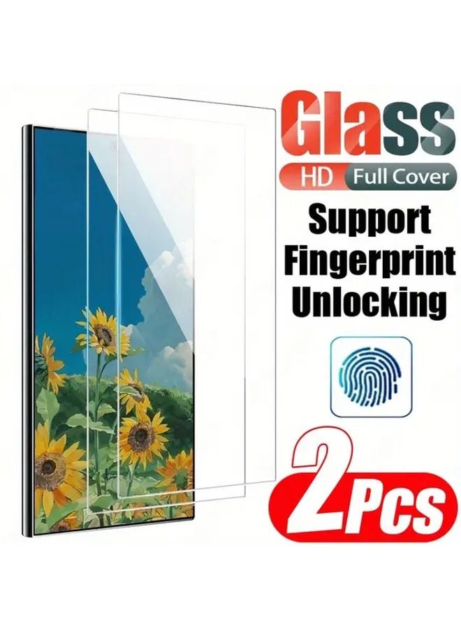 Galaxy S25 Tempered Glass Screen Protector 2 Pack Fingerprint Unlocking Full Coverage - Image 1